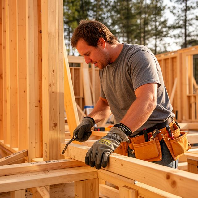 Carpenter framing wood